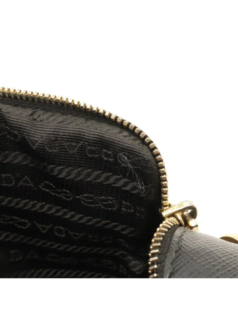 Prada Logo Shoulder Bag Pouch Pochette 2-Way Clutch Leather Nero Black Overseas